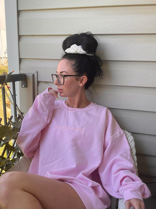 taybeauty crewneck - pink